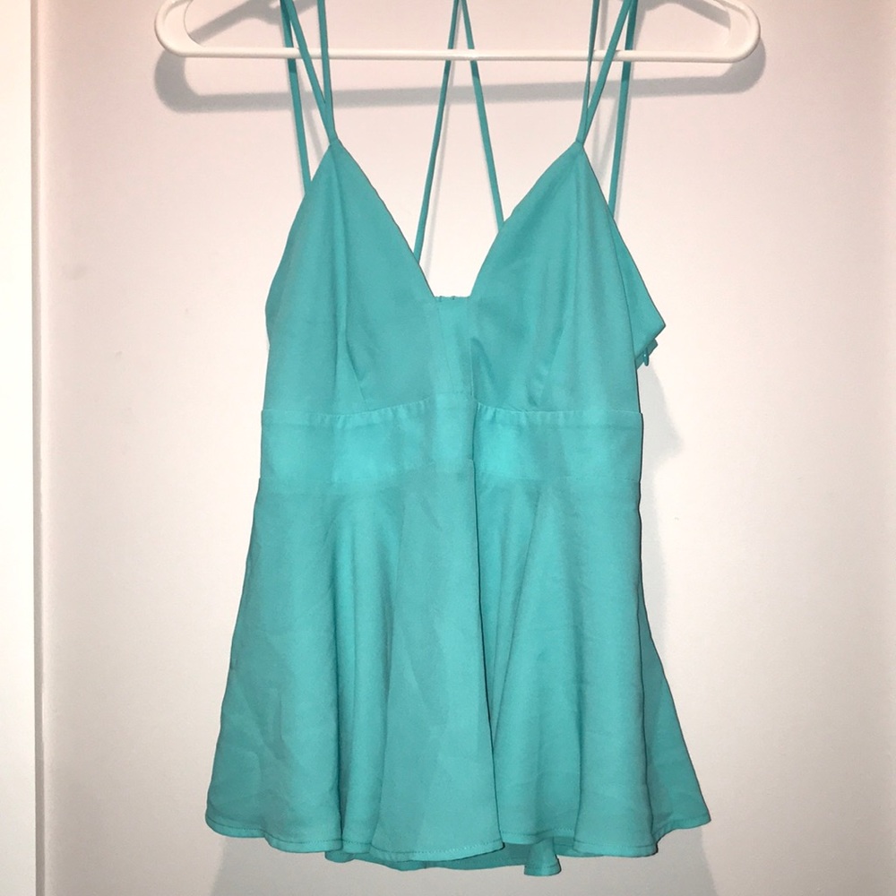 Teal peplum top